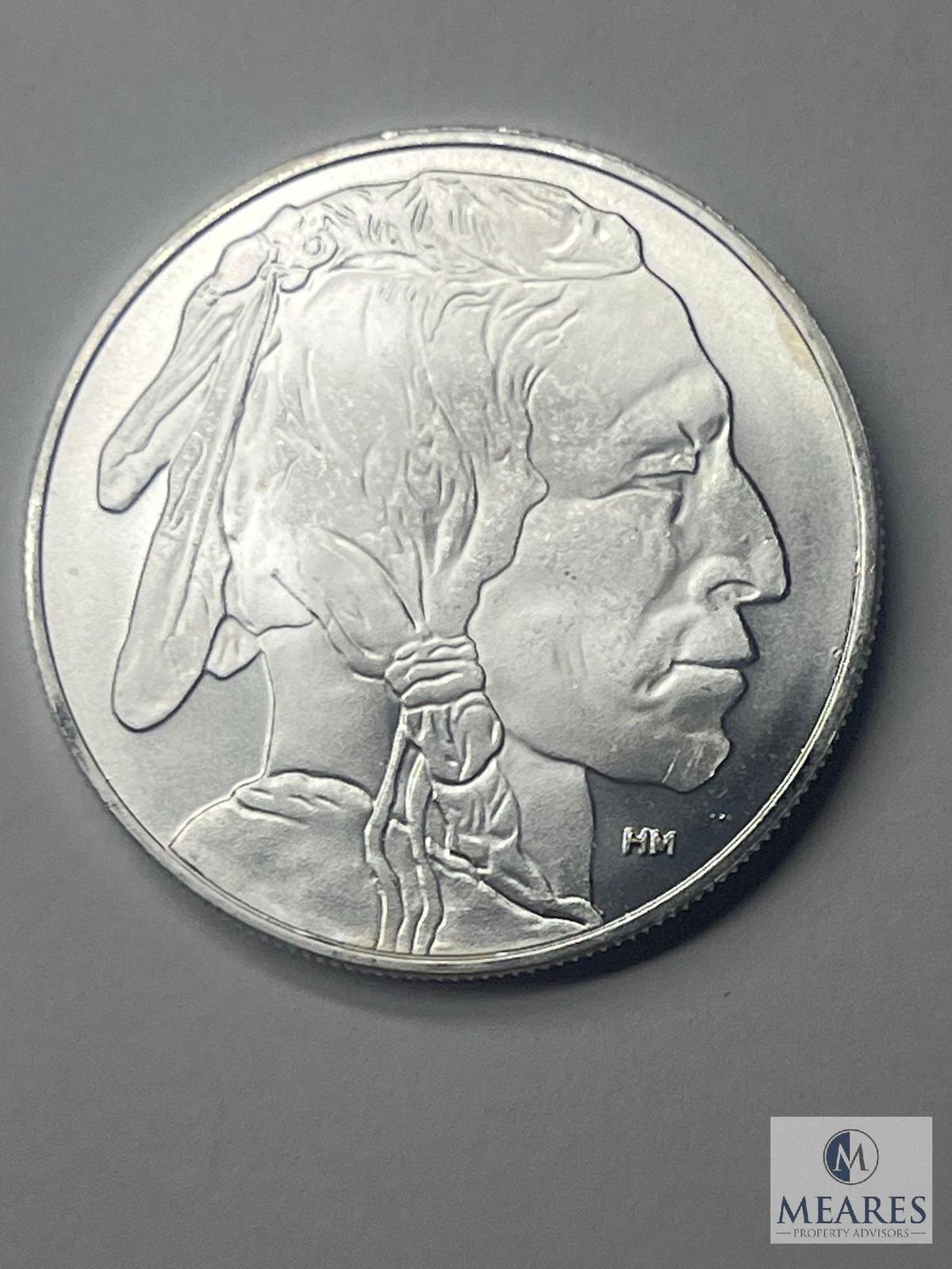 HM Silver Bullion Round, One Troy Ounce, 999 Fine Silver