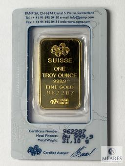 PAMP Suisse One Troy Ounce, 999.9 Fine Gold Bar, 962287