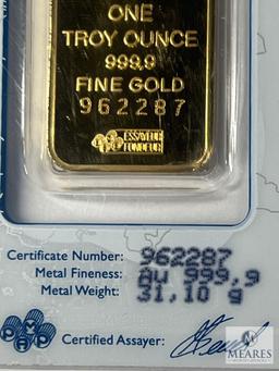 PAMP Suisse One Troy Ounce, 999.9 Fine Gold Bar, 962287