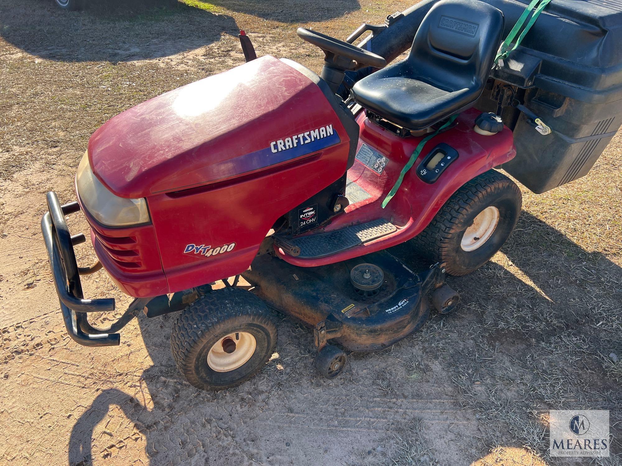 Craftsman DYT4000 Riding Lawn Mower with Rear Bagger