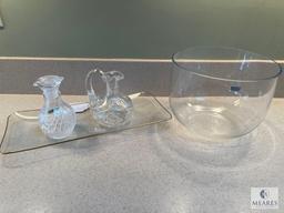 Beautiful Crystal Tray, Bowl, and Cruets