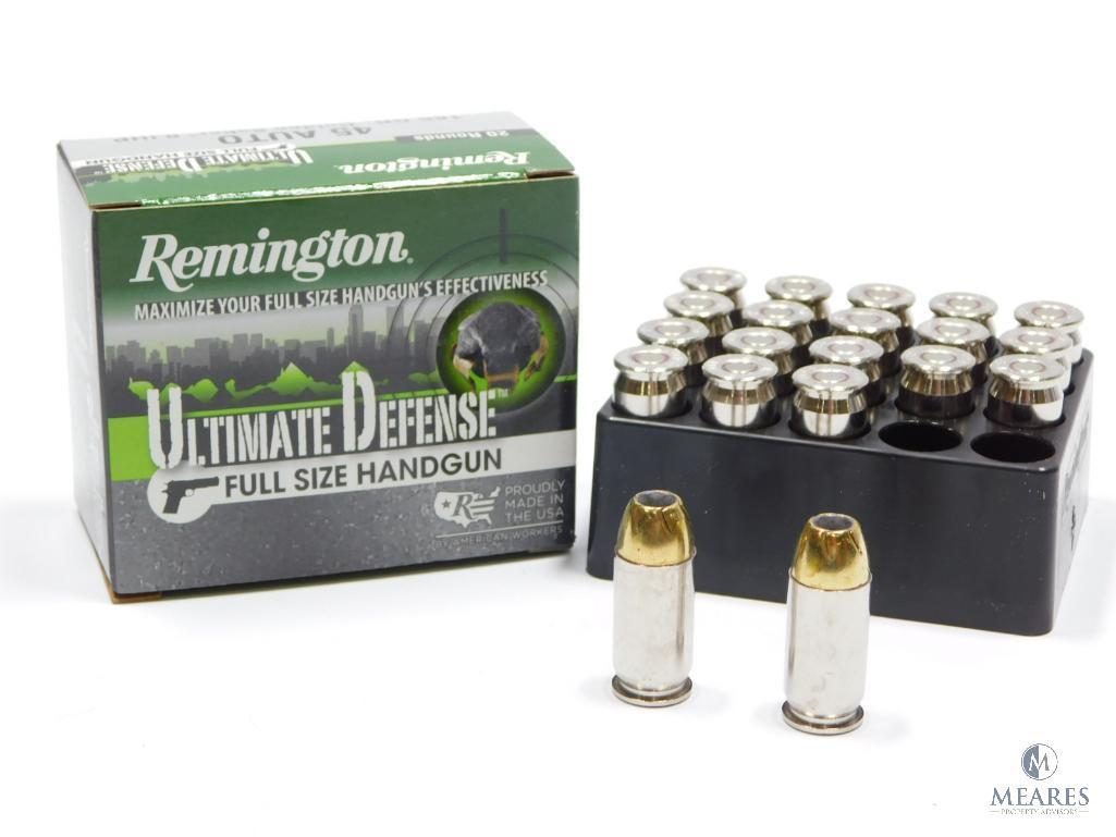20 Rounds Remington .45ACP Self Defense Ammo 185 | Proxibid
