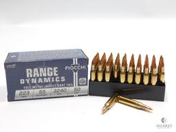 50 Rounds Fiocchi Range Dynamics .223 55 Grain FMJBT