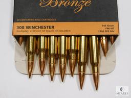 60 Rounds PMC Bronze .308 Winchester 147 Grain FMJBT