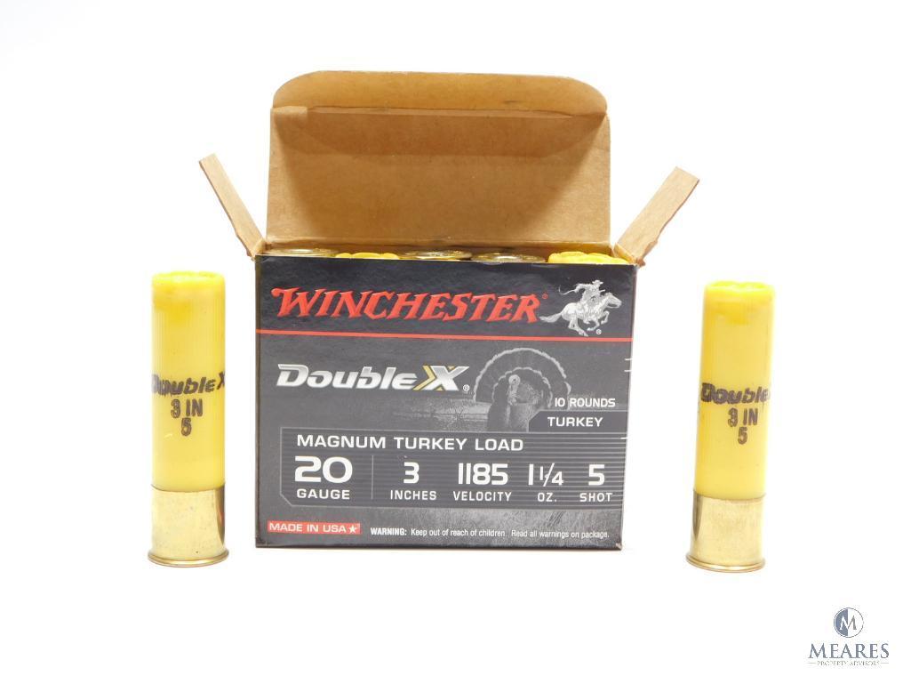 10 Rounds Winchester Double X 20 Gauge Magnum Turkey Load 3", 1-1/4 Oz, 5 Shot 1185 Velocity