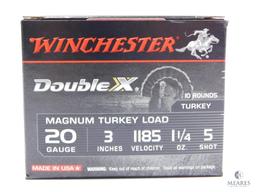 10 Rounds Winchester Double X 20 Gauge Magnum Turkey Load 3", 1-1/4 Oz, 5 Shot 1185 Velocity