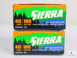 40 Rounds Sierra .40 S&W Self Defense Ammunition - 180-grain Hollow Point