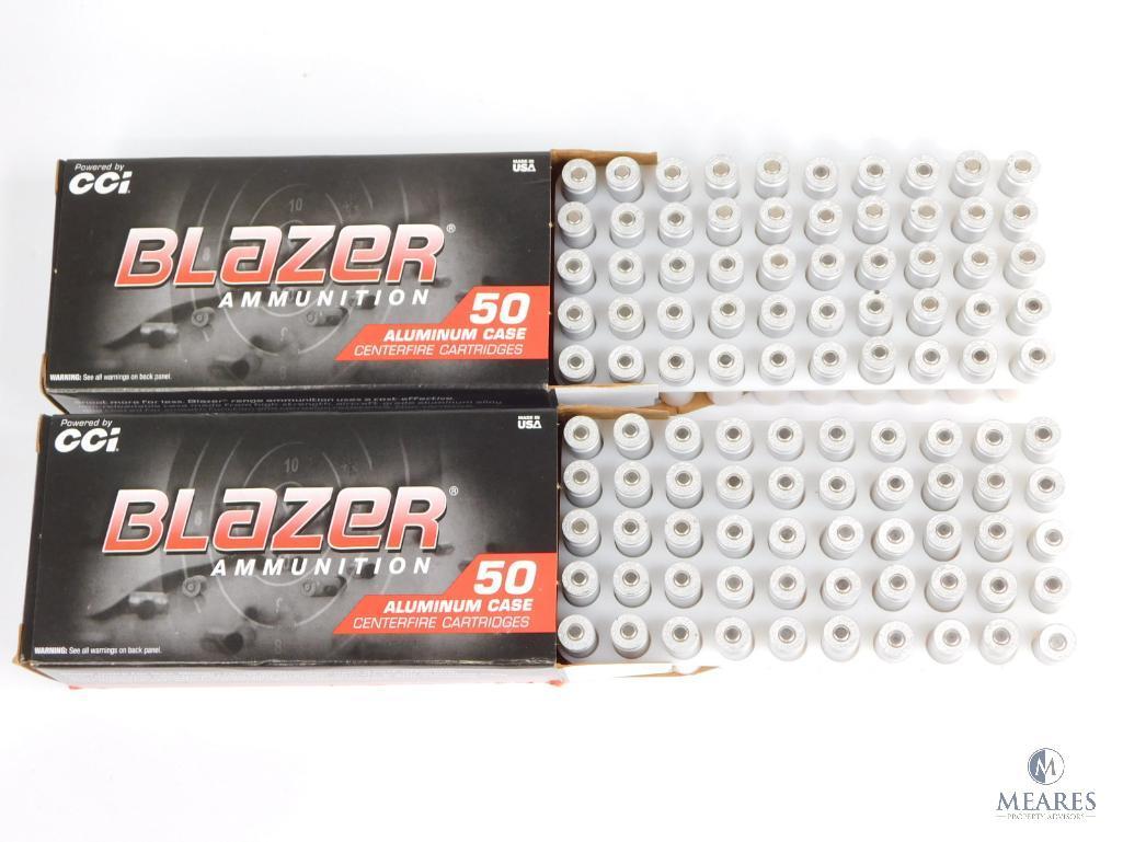 100 Rounds CCI Blazer 9mm Ammunition - 115-grain FMJ