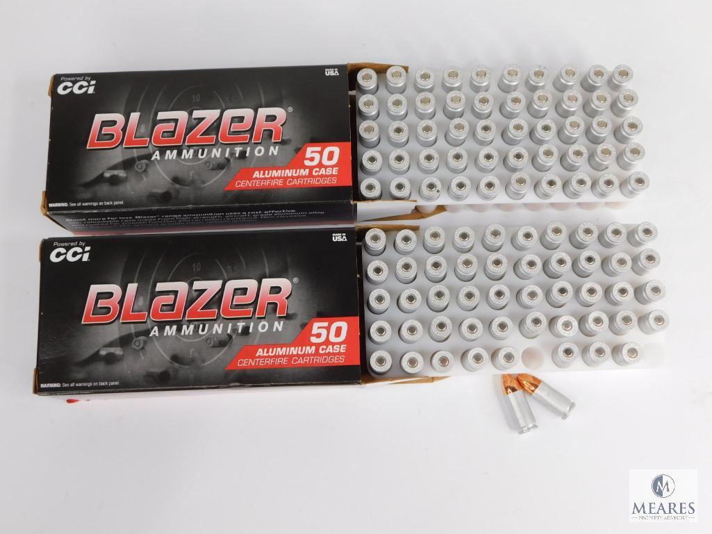 100 Rounds CCI Blazer 9mm Ammunition - 115-grain FMJ