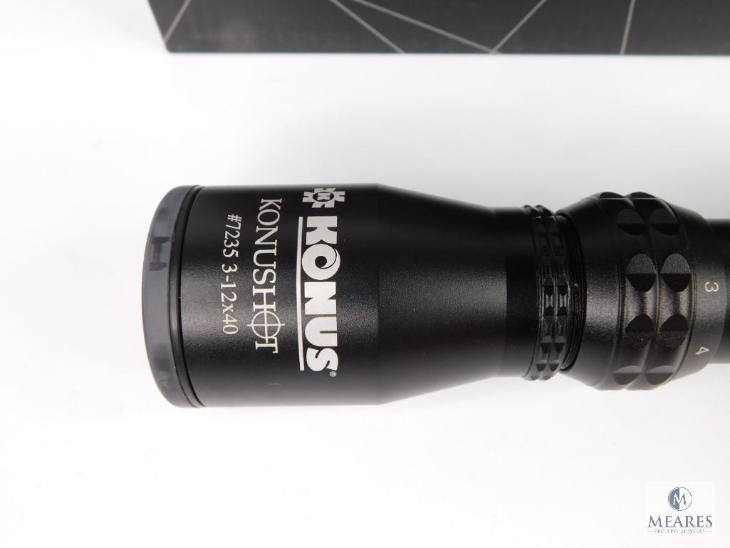 New Konus 3-12x40mm Rifle Scope - Matte Finish and Duplex Reticle