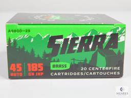 20 Rounds Sierra .45 ACP Self Defense Ammunition - 185-grain Hollow Point