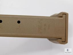 New 32 Round 9mm FDE Pistol Magazine Fits Glock 17, 19, 26, 34 and Carbine Rifles