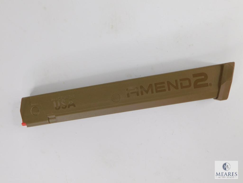 New 32 Round 9mm FDE Pistol Magazine Fits Glock 17, 19, 26, 34 and Carbine Rifles