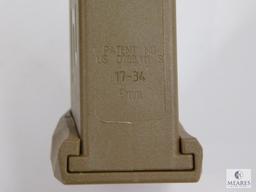 Two New 32 Round 9mm FDE Pistol Magazine Fits Glock 17, 19, 26, 34 and Carbine Rifles