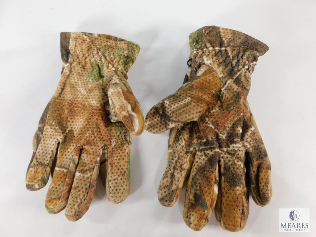 Two Pair Camouflaged Gloves, One Pair Large