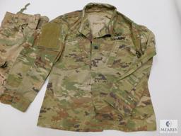 US Army BDU Camouflaged Shirt and Pants, Size Large Regular