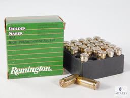 25 Rounds Remington Golden Saber .45 Automatic (+P), 185 Grain Brass Jacketed Hollow Point