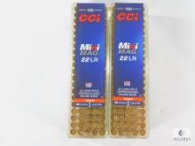 200 CCI Mini Mag .22 LR Copper-Plated Round Nose, 40 Grain 1235 FPS