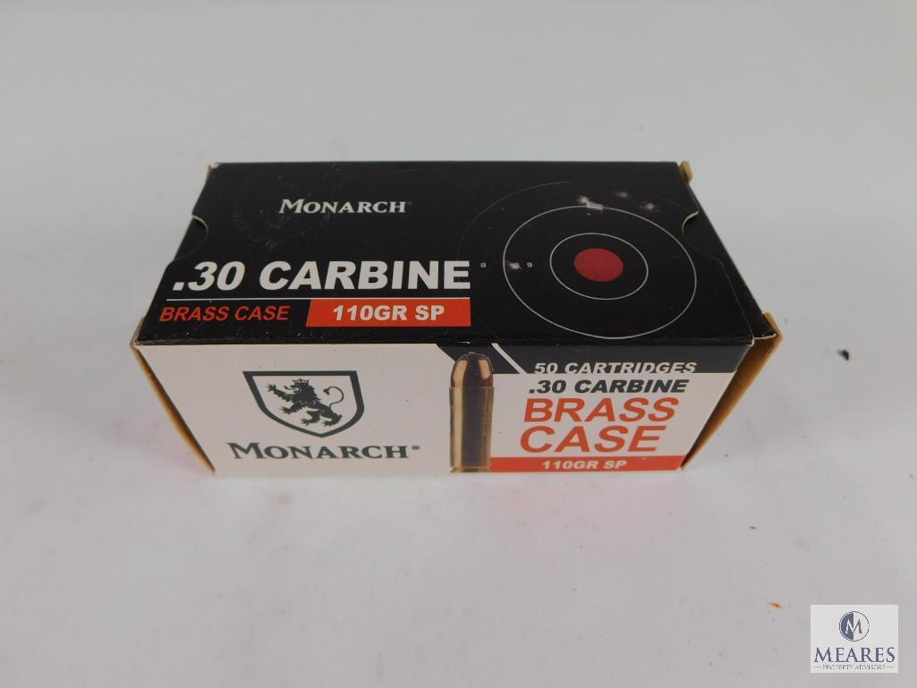 50 Rounds Monarch .30 Carbine Brass Case 110 Grain SP