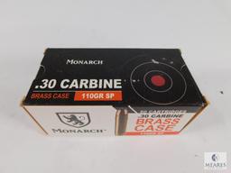 50 Rounds Monarch .30 Carbine Brass Case 110 Grain SP