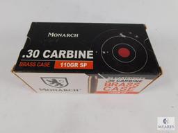 50 Rounds Monarch .30 Carbine Brass Case 110 Grain SP