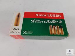 50 Rounds Sellier & Bellot 9mm Luger 115 Grain FMJ