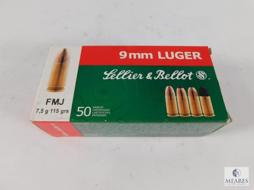 50 Rounds Sellier & Bellot 9mm Luger 115 Grain FMJ