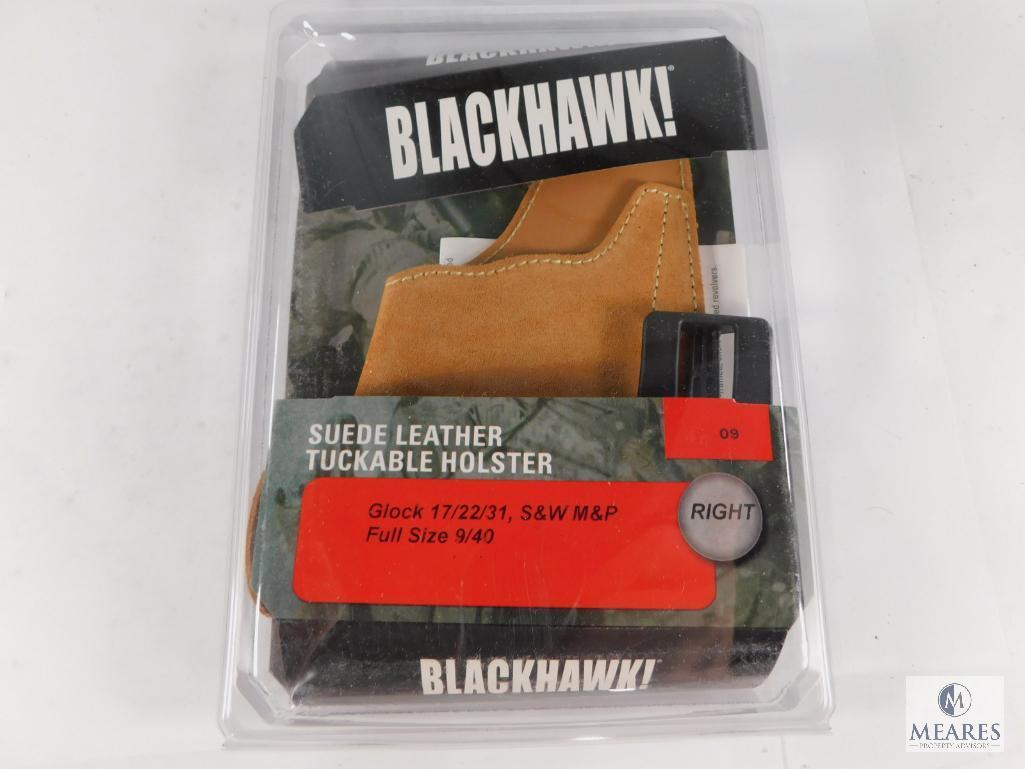 Blackhawk! Suede Leather Tuckable Holster - Right - Glock 17/22/31, S&W M&P