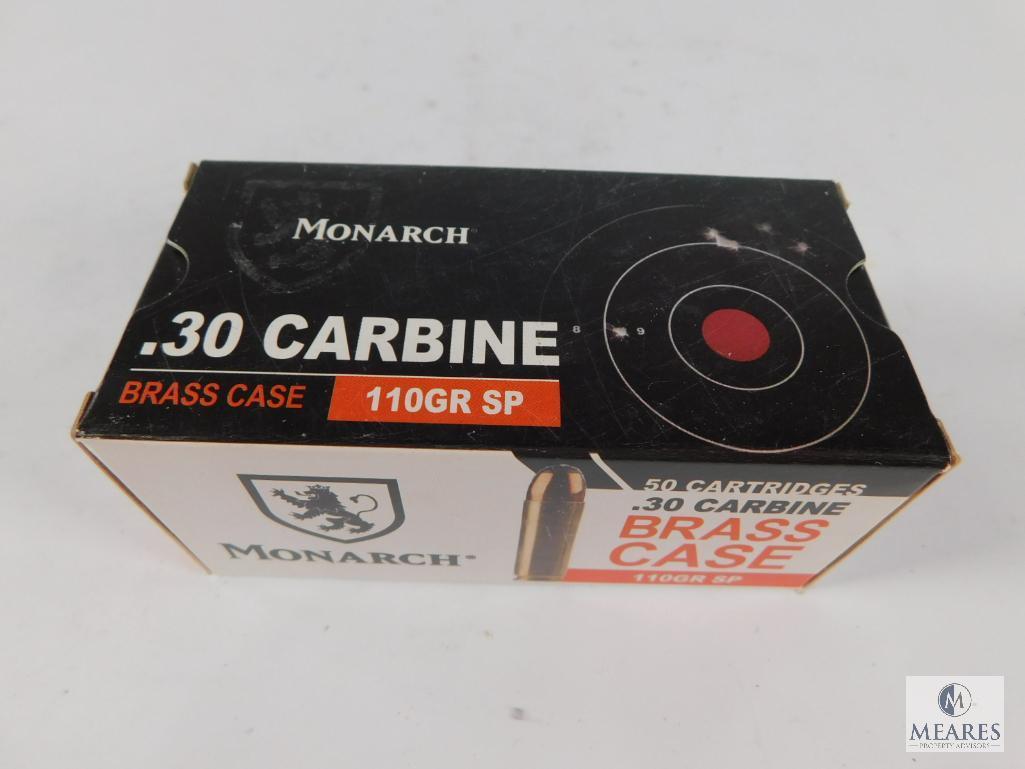 50 Rounds Monarch .30 Carbine Brass Case 110 Grain SP