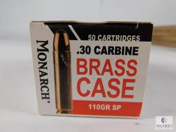 50 Rounds Monarch .30 Carbine Brass Case 110 Grain SP