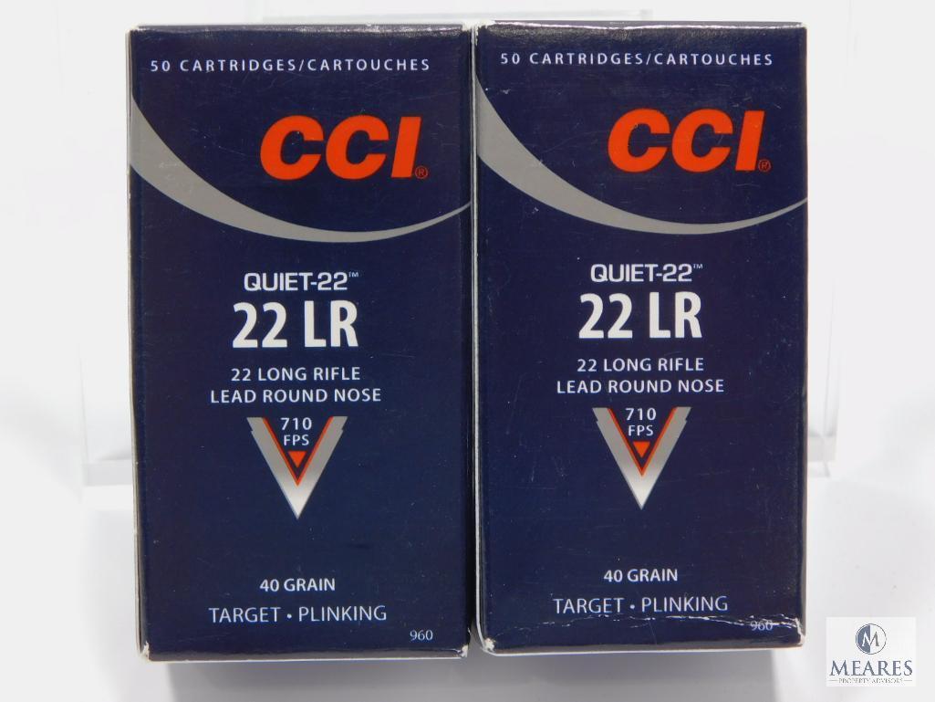 100 Rounds CCI Quiet-22 .22 Long Rifle 40 Grain Lead Round Nose