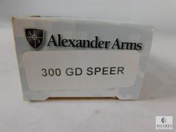 20 Rounds Alexander Arms Ammunition .50 Beowulf 300 GD Speer Brass Cased Boxer-Primed