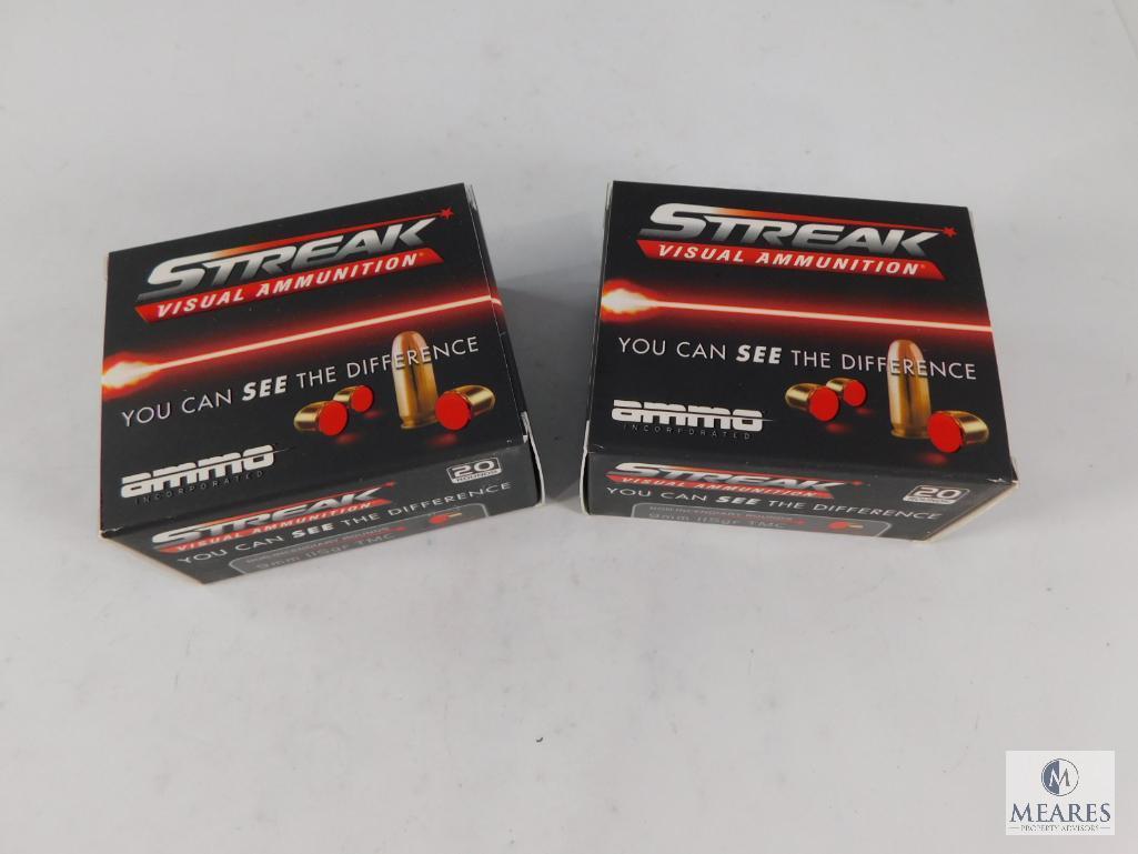 40 Rounds Streak Visual Ammunition 9mm 115 Grain TMC Non-Incendiary