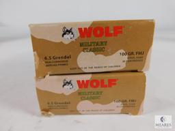 40 Rounds Wolf Military Classic 6.5 Grendel 100 Grain FMJ Steel Case Non-Corrosive Berdan Primed