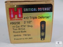 20 Shotshells Hornady Critical Defense 410 Triple Defense - FTX Slug & Two Round Balls