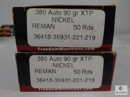 90 Rounds Freedom Munitions 380 Auto 90 Grain XTP Nickel