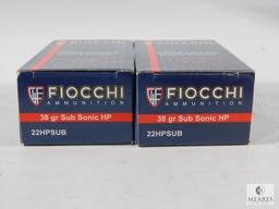 100 Rounds Fiocchi Ammunition Performance Shooting Dynamics .22 Long Rifle 38 Grain Sub Sonic HP