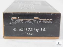 50 Rounds Blazer Brass Ammunition 45 Auto 230 Grain FMJ