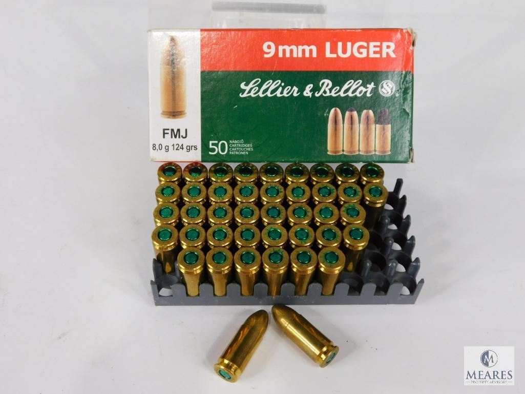 50 Rounds Sellier & Bellot 9mm Luger 124 Grain FMJ