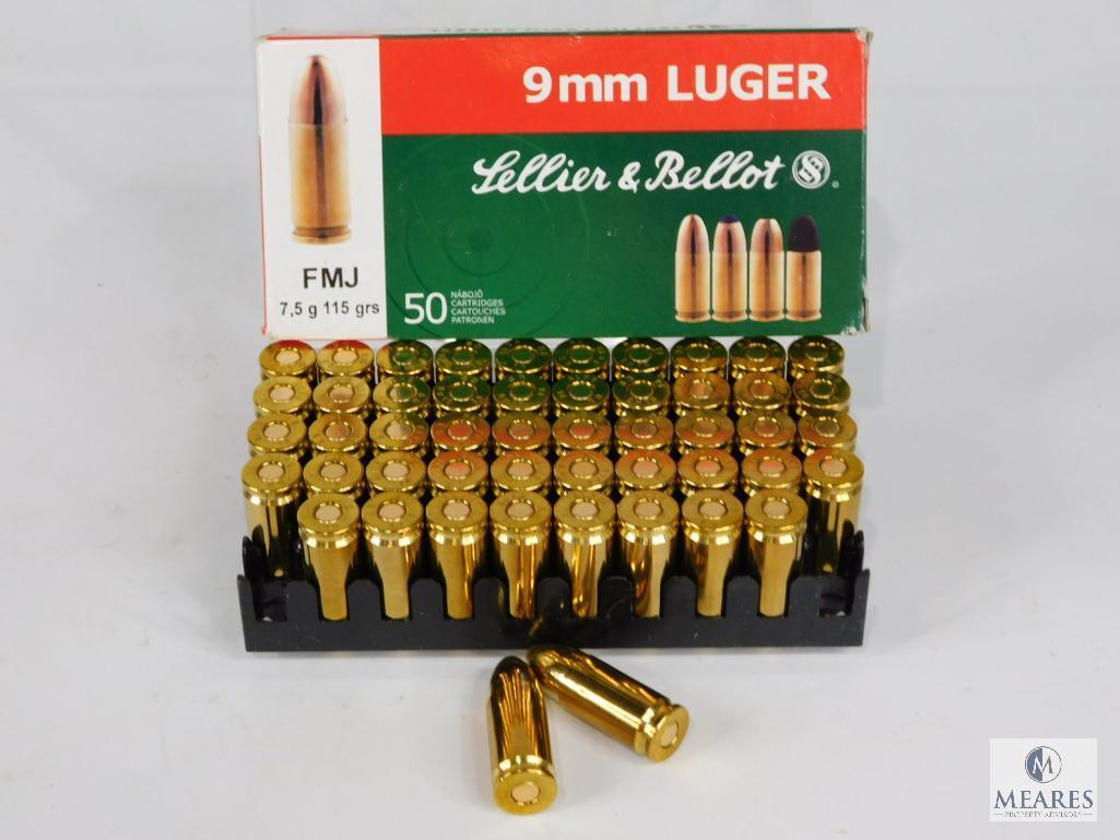 50 Rounds Sellier & Bellot 9mm Luger 115 Grain FMJ