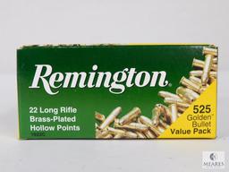 525 Rounds Remington Golden Bullet 22 Long Rifle Brass-Plated Hollow Point