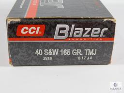 50 Rounds CCI Blazer Ammunition 40 S&W 165 Grain TMJ