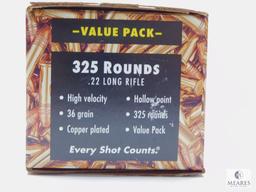 325 Rounds of Federal Ammunition 36 Grain Copper Plated Hollow Point