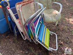 Large Lot of Folding Chairs, Beach Chairs
