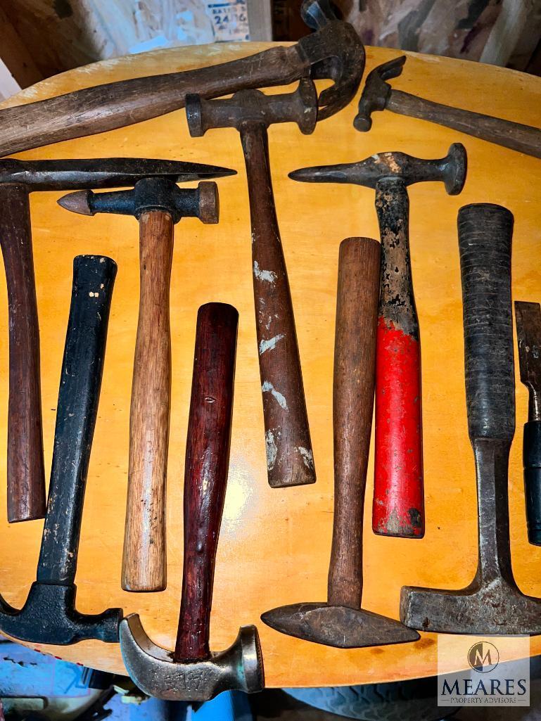 Large Lot of Vintage, Antique and Modern Hammers - All Types