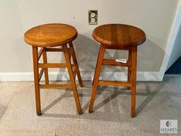 Two Wooden Bar Stools