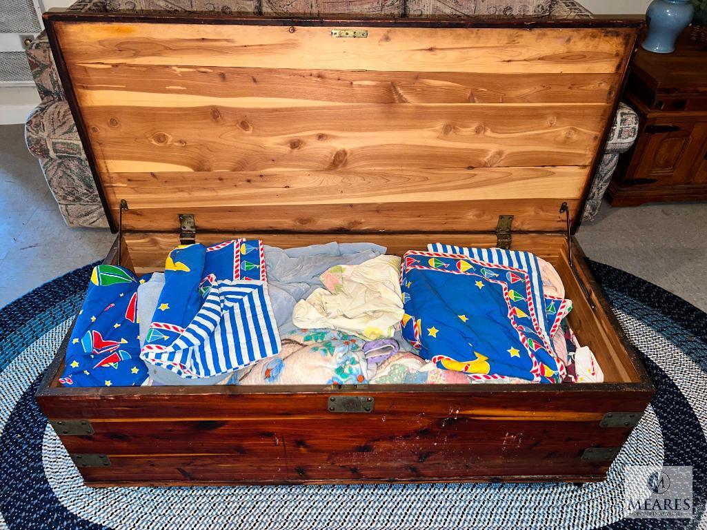 Cedar Blanket Chest with Contents