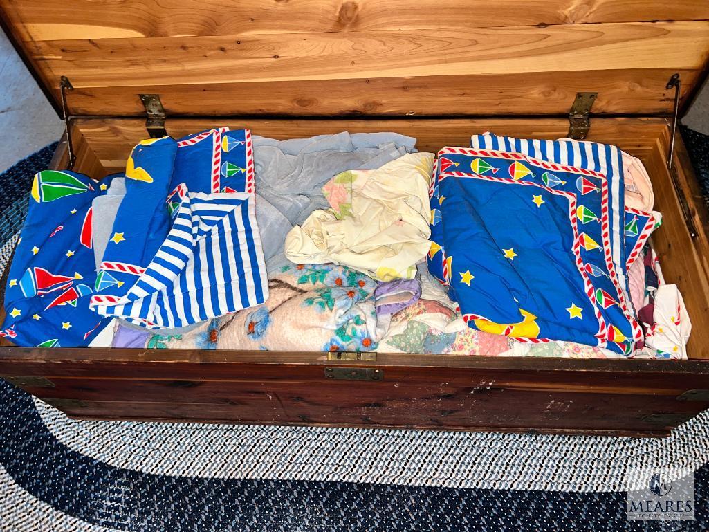 Cedar Blanket Chest with Contents