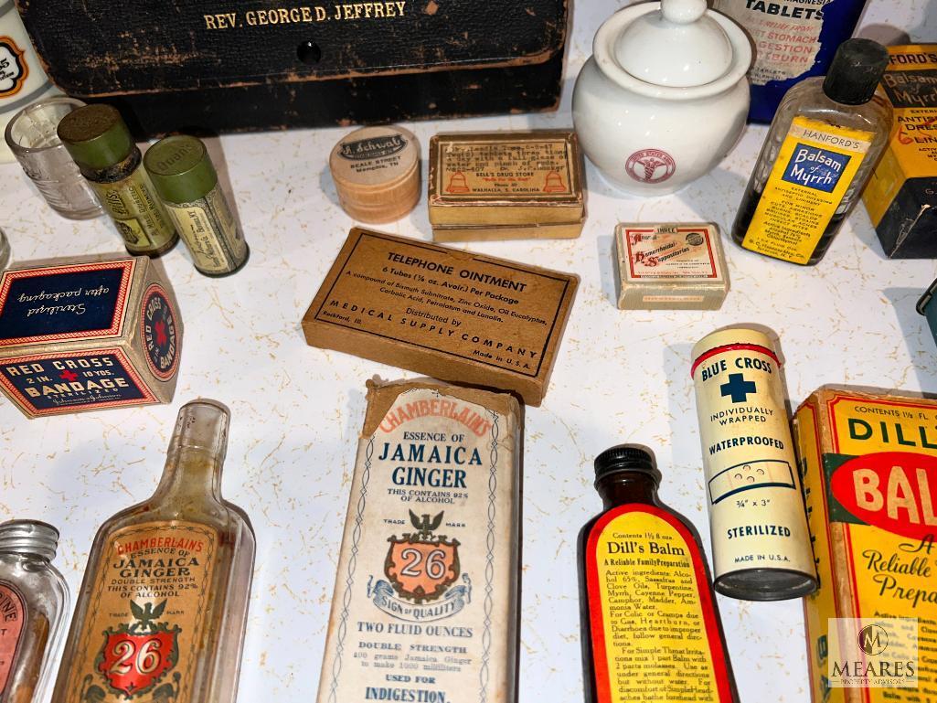 Vintage and Antique Medicine Collectibles and Rev George D Jeffrey Medical Kit