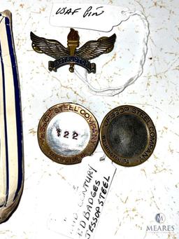 Military Medals and Steel Company ID Badges